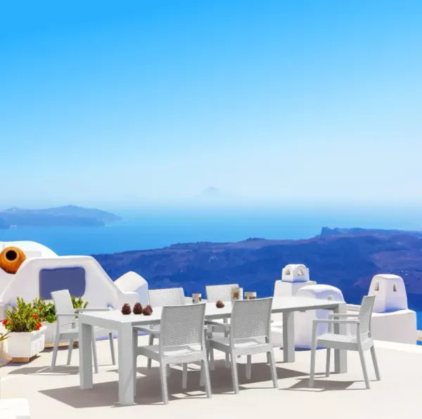 Compamia Ibiza Extendable Wickerlook Outdoor Dining Set 7-Piece White