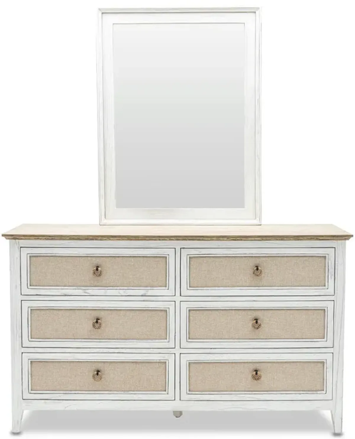 Seawinds Captiva Island 6-Drawer Dresser Beach Sand/Weathered White Finish