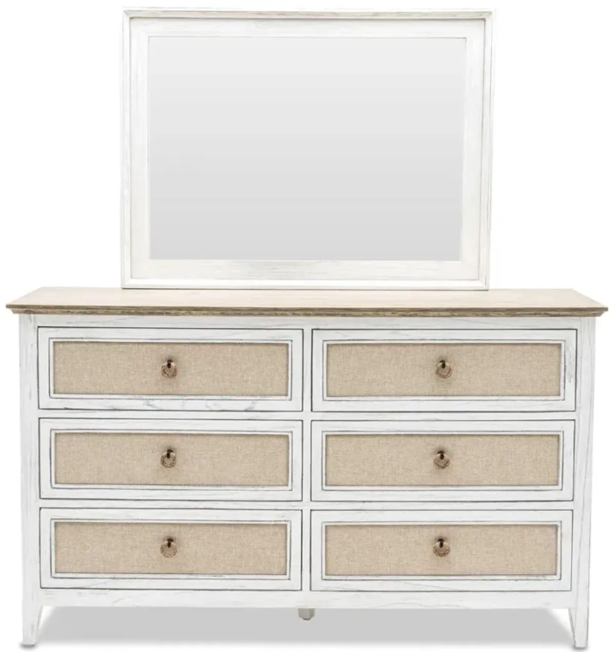 Seawinds Captiva Island 6-Drawer Dresser Beach Sand/Weathered White Finish