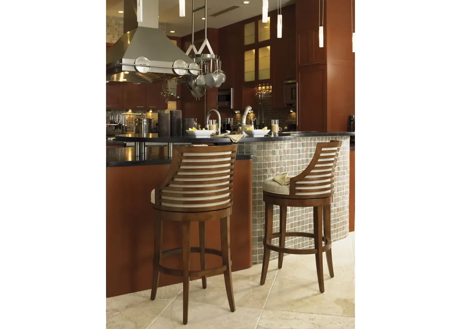 Tommy Bahama Home by Lexington Ocean Club Cabana Swivel Barstool