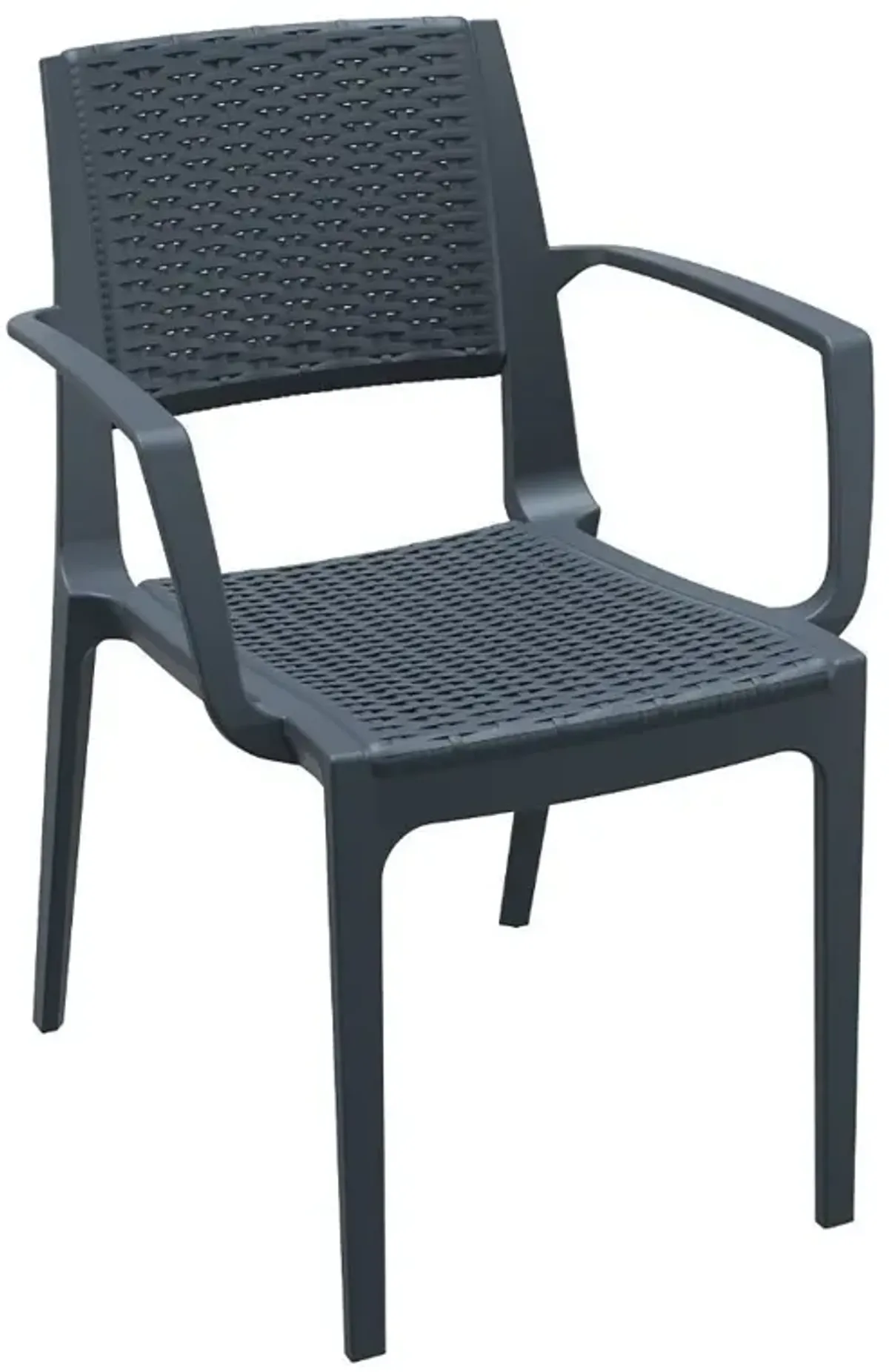 Compamia Capri Resin Dining Arm Chair Dark Gray