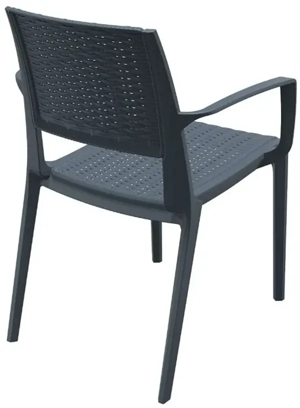 Compamia Capri Resin Dining Arm Chair Dark Gray