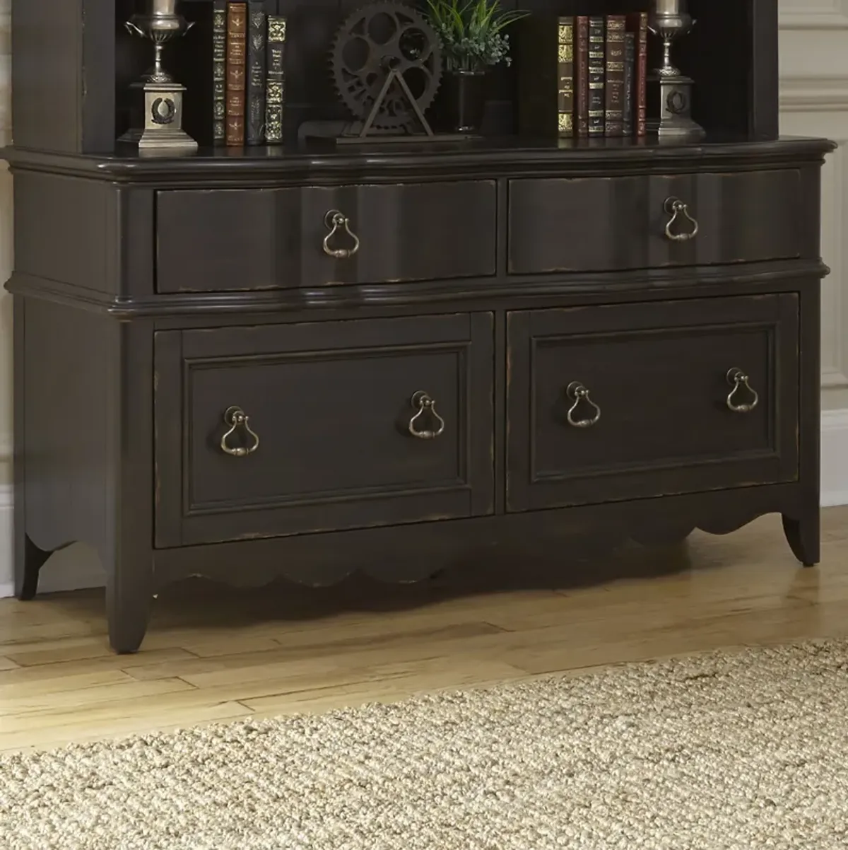 Liberty Furniture Chesapeake Wire Brushed Antique Black Credenza