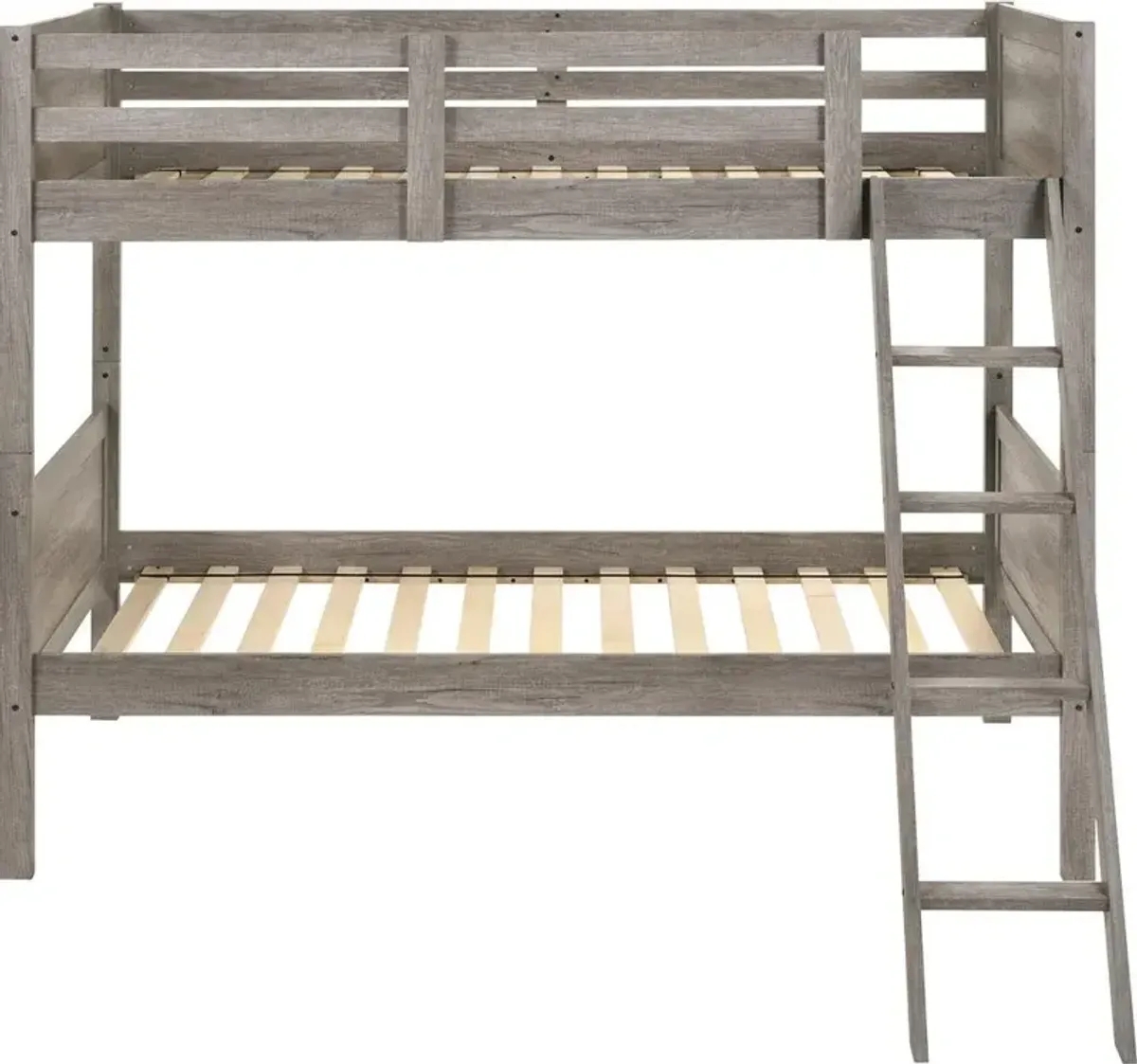 Coaster Ryder Wood Twin Over Twin Bunk Bed Weathered Taupe