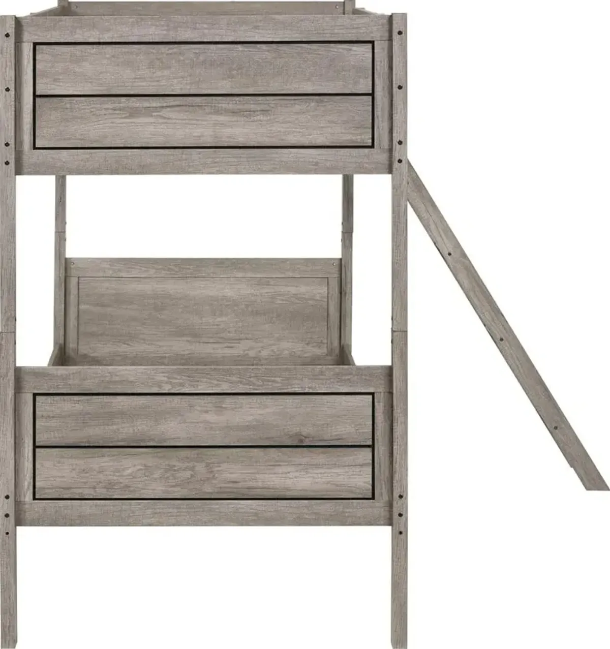 Coaster Ryder Wood Twin Over Twin Bunk Bed Weathered Taupe