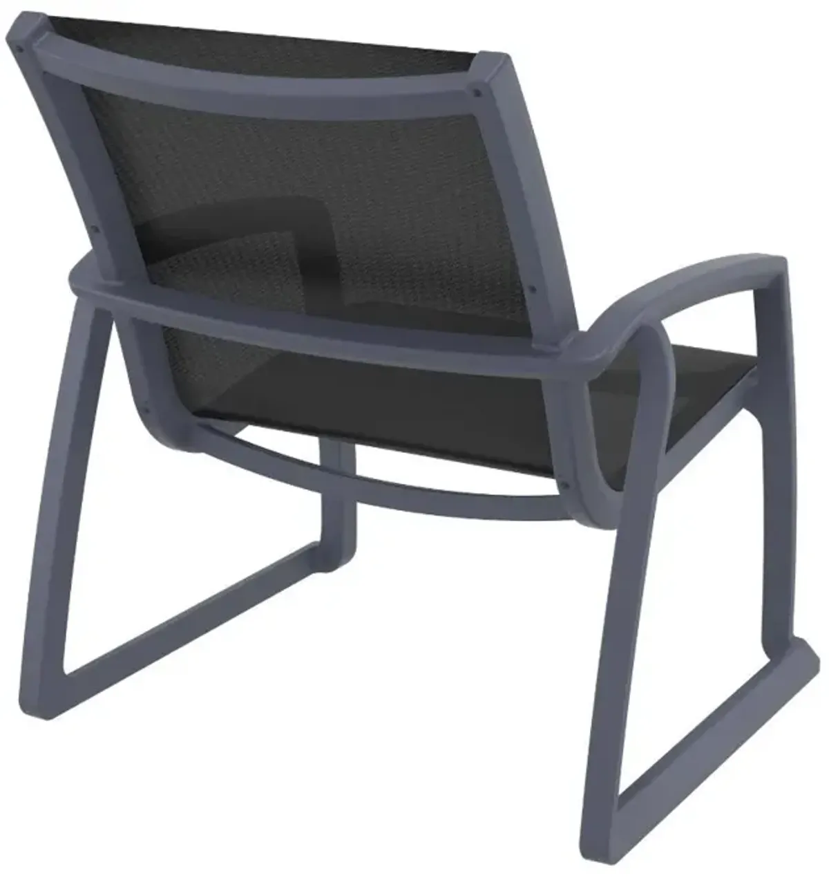 Compamia Pacific Club Arm Patio Chair Dark Gray Frame Black Sling