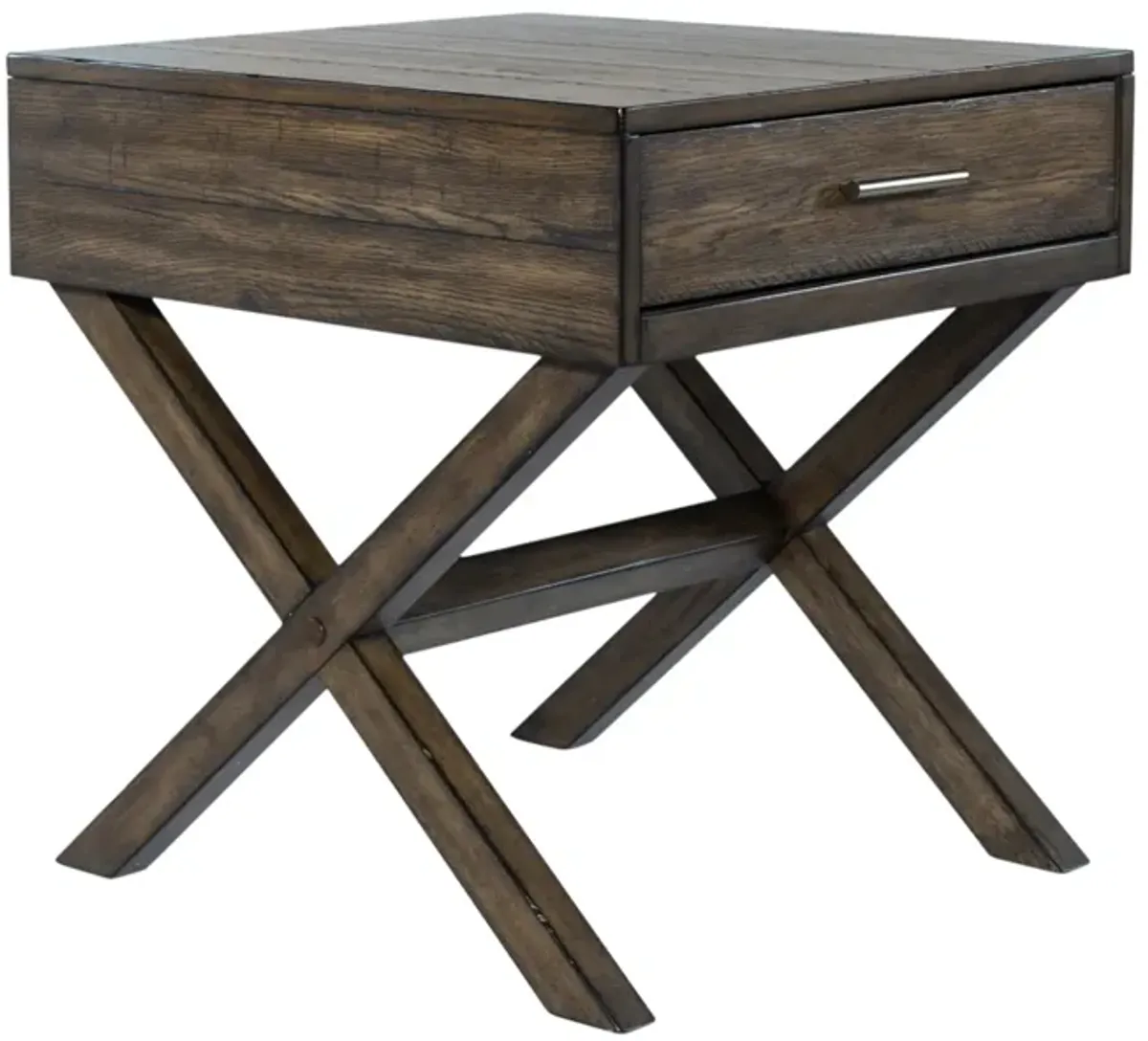 Liberty Furniture Lennox Weathered Chestnut Drawer End Table