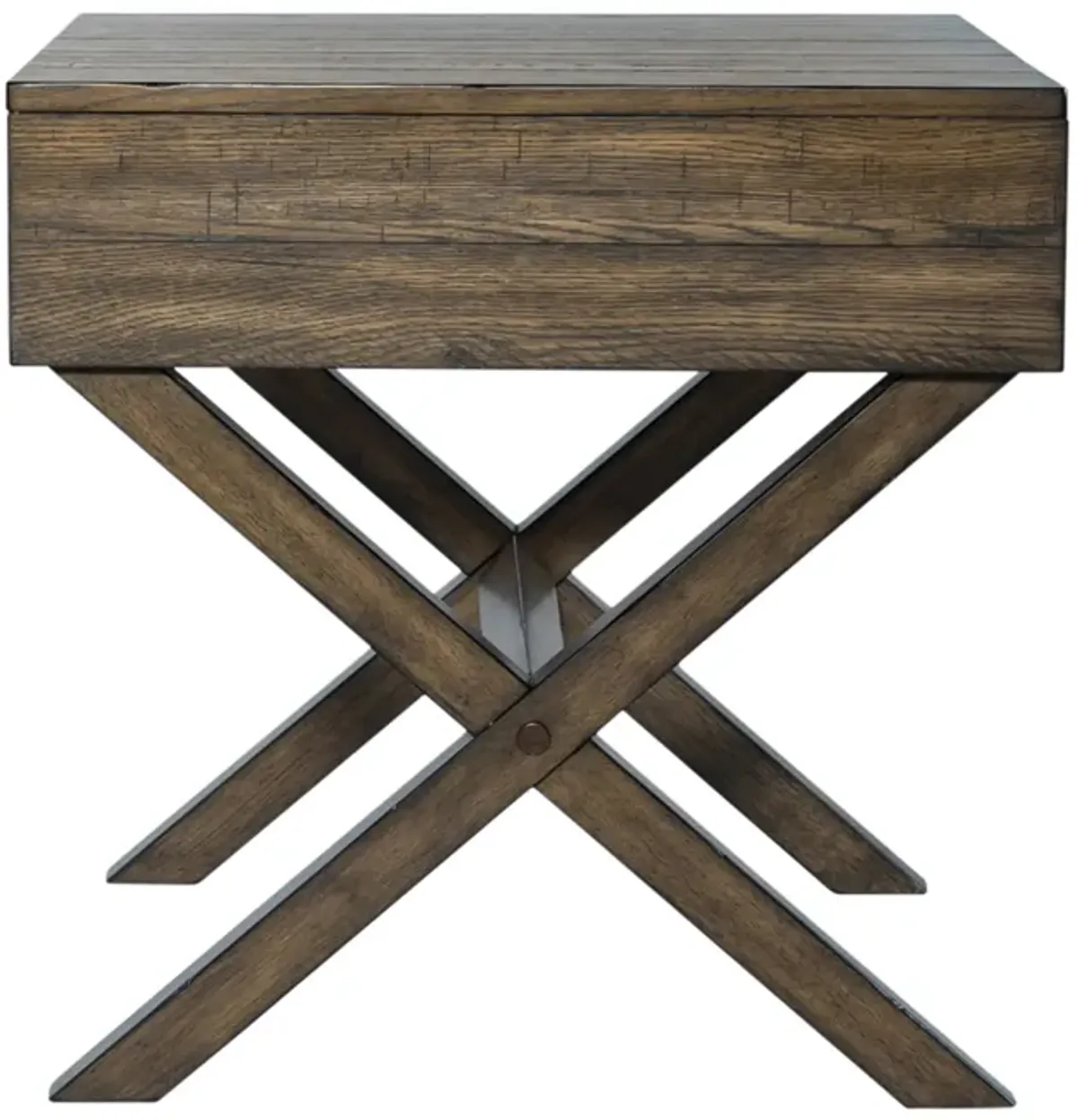 Liberty Furniture Lennox Weathered Chestnut Drawer End Table