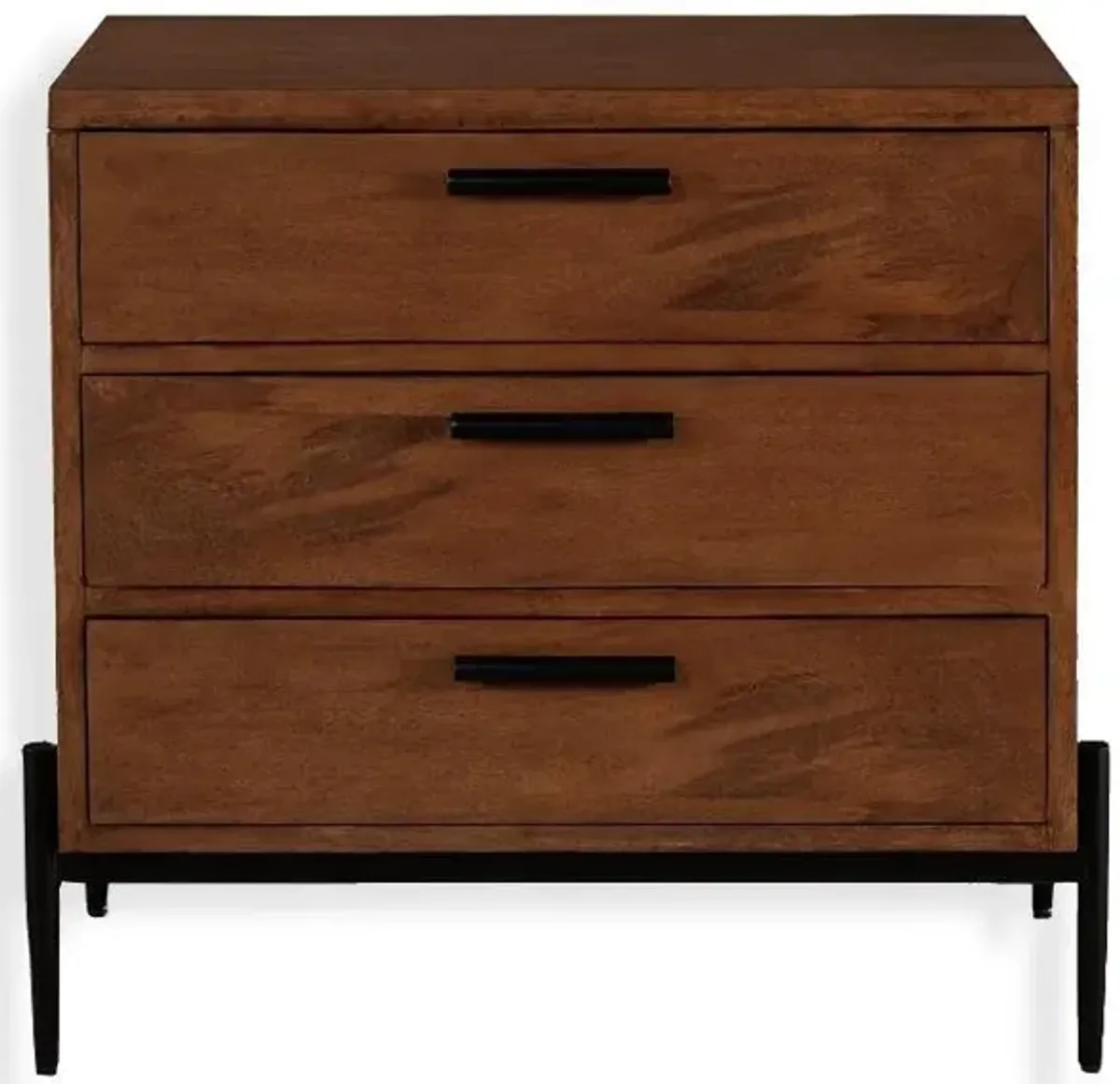 Noble Furniture Pacifica 3-Drawer Nightstand in Tobacco Leaf Finish