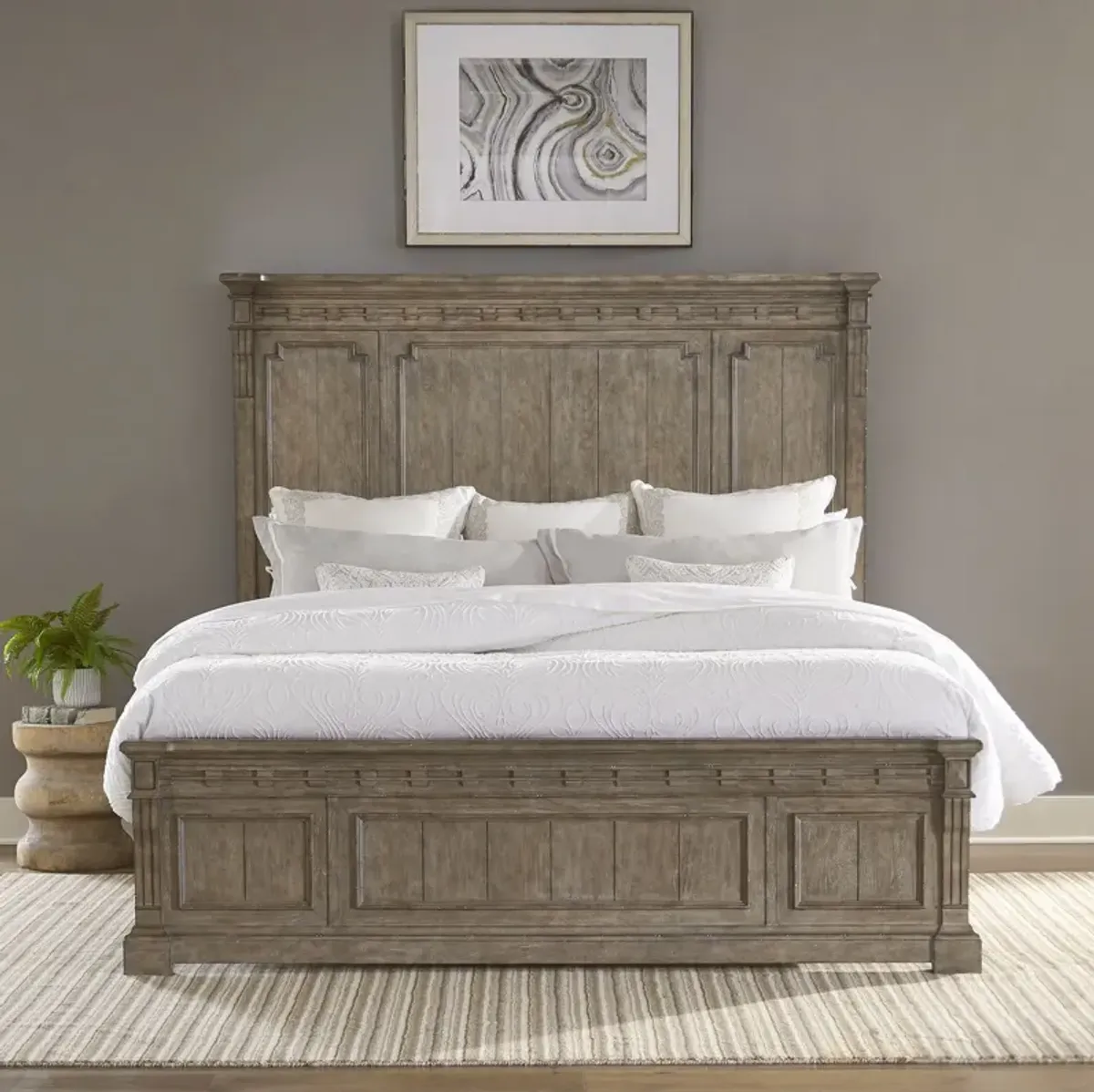 Liberty Furniture Town & Country Dusty Taupe King Panel Bed