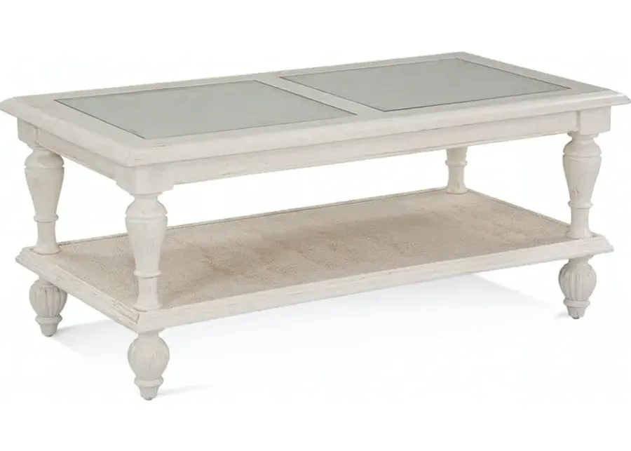 GRAND VIEW COCKTAIL TABLE IN BISQUE FINISH