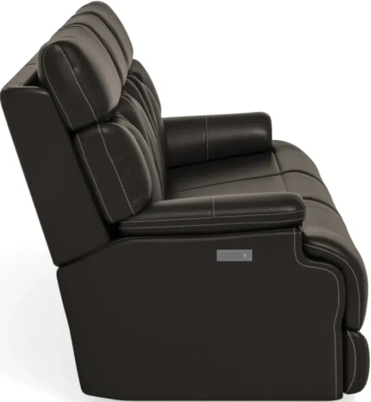 Flexsteel Clive Black Power Reclining Sofa with Power Headrests & Lumbar