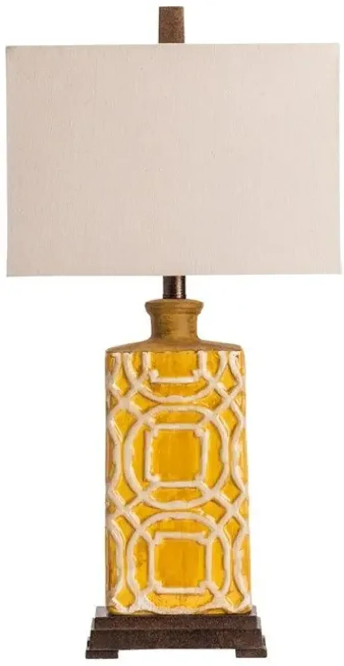 Crestview Chatham Antique Yellow Table Lamp