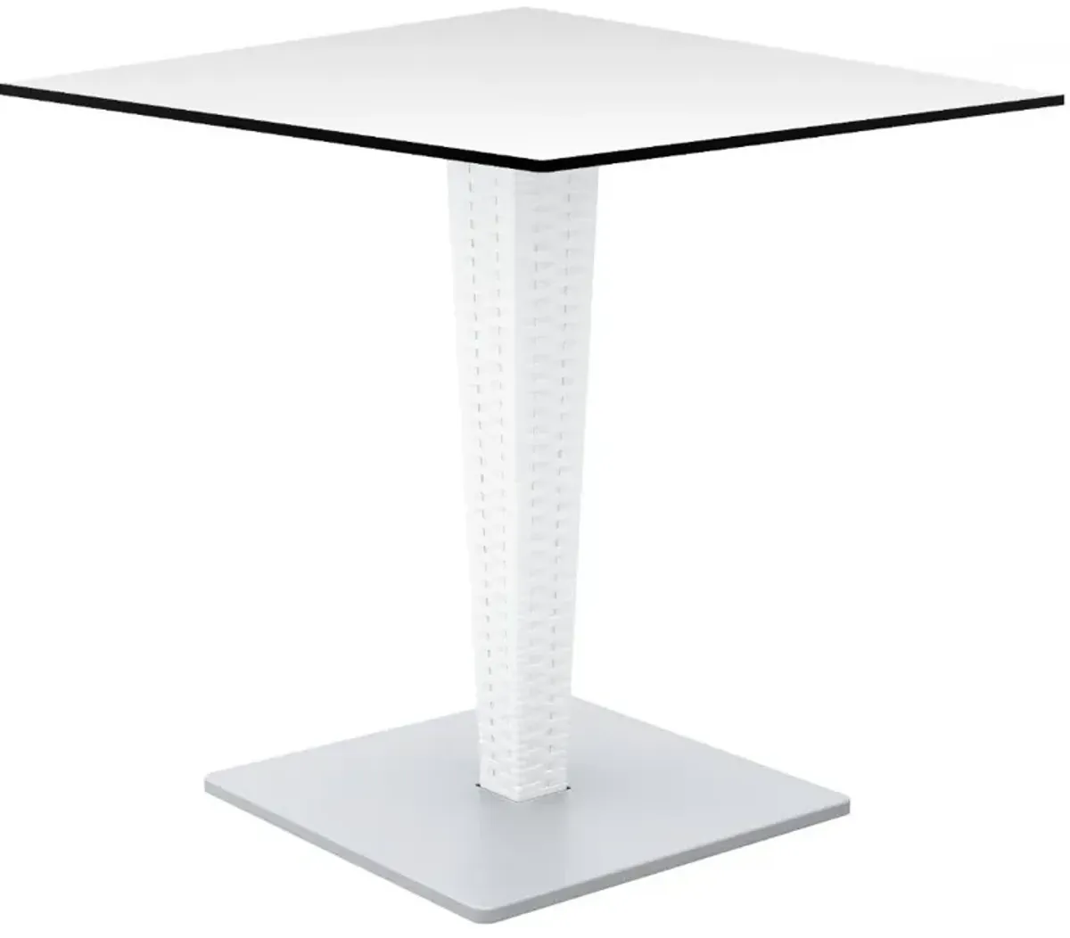 Compamia 24 Inch Riva High Pressure Laminate Top Outdoor Square Table White