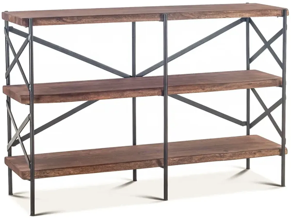 Home Trends Design Organic Forge 56-Inch Horizontal Live Edge Bookshelf