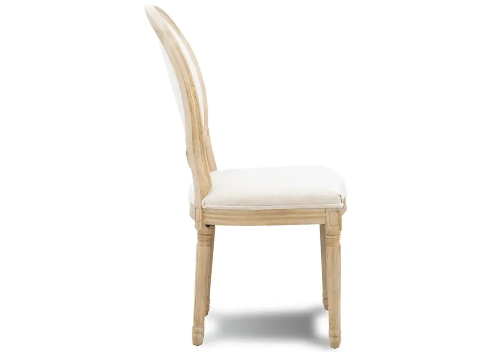 Linon Avalon Linen Oval Back Armless Chair