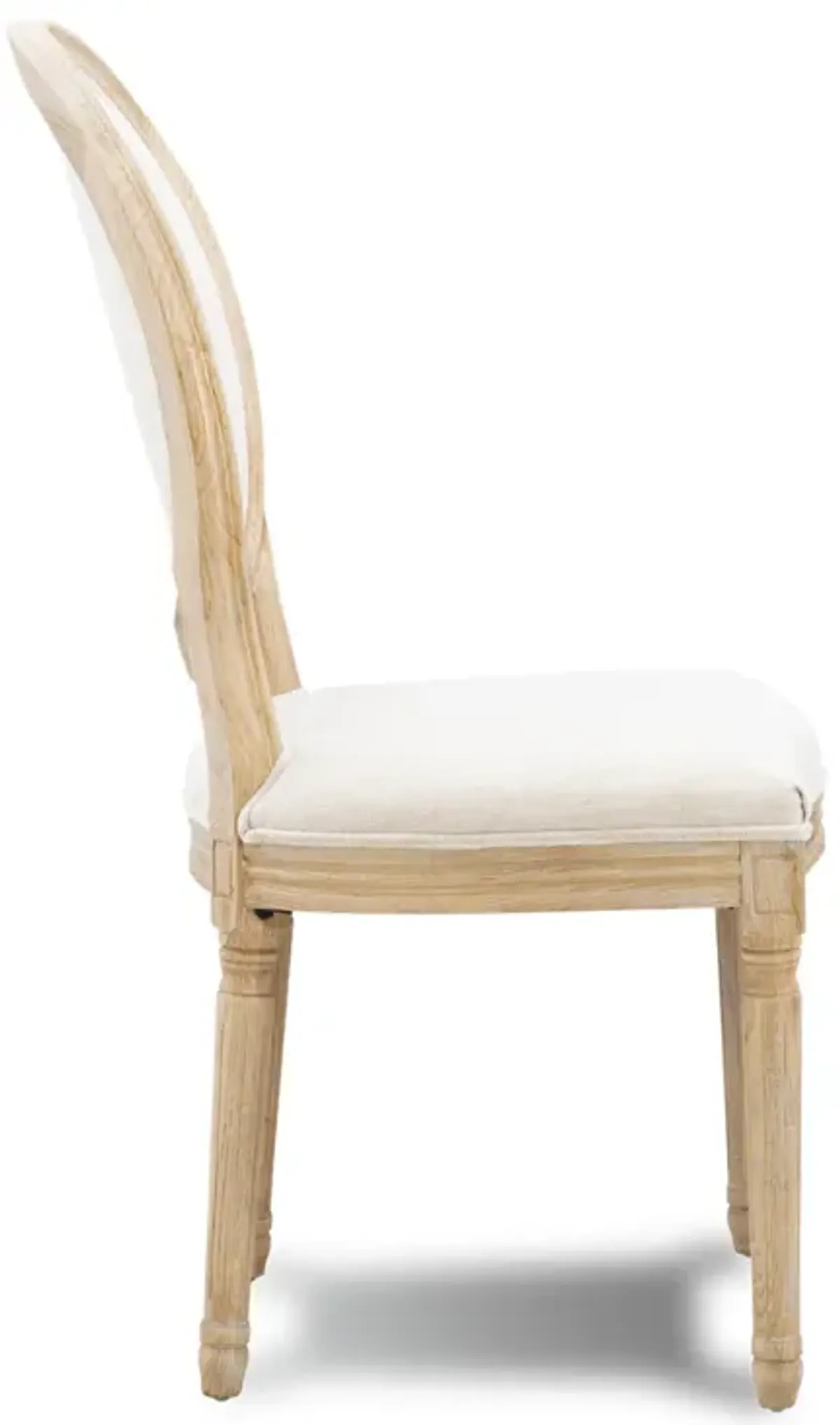 Linon Avalon Linen Oval Back Armless Chair