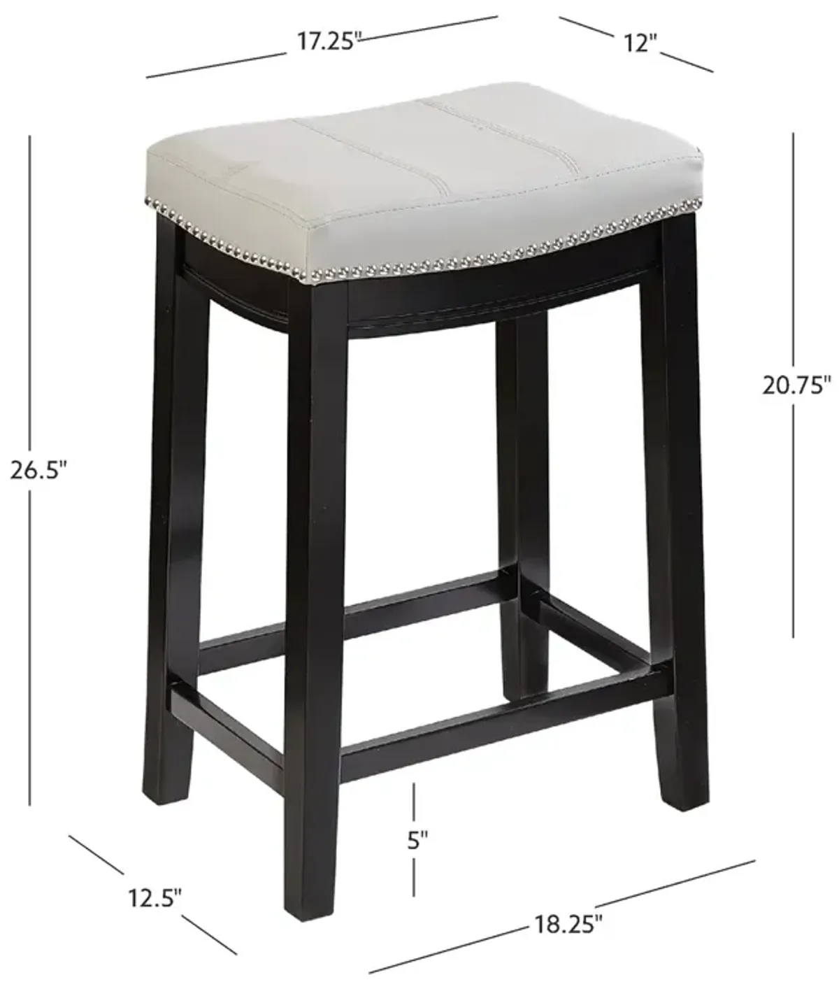 Linon Claridge Gray Counter Stool