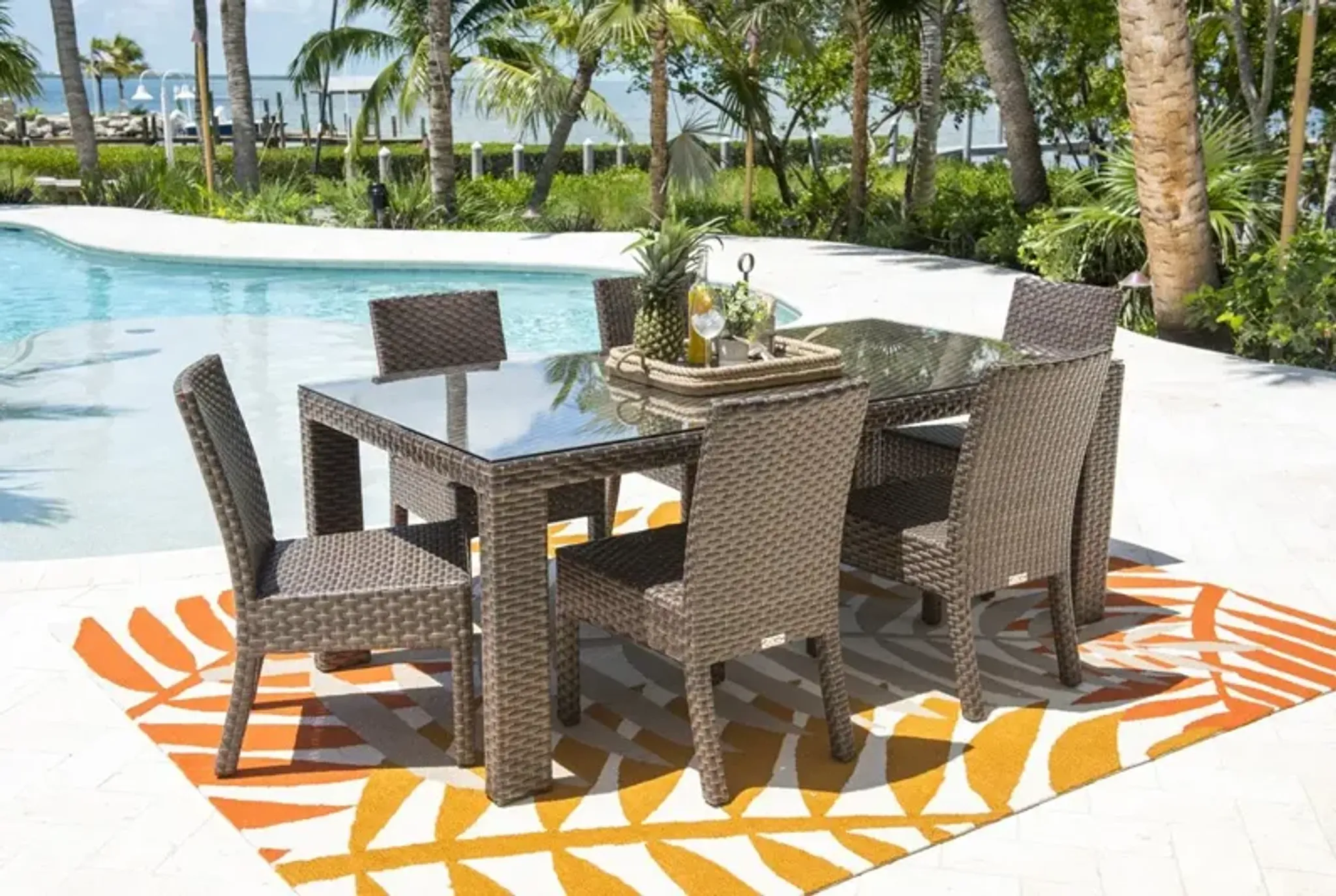 SAMOA 7 PC DINING SET (6 SC - 79 X 39.5 RECT DT) | Furniture.com