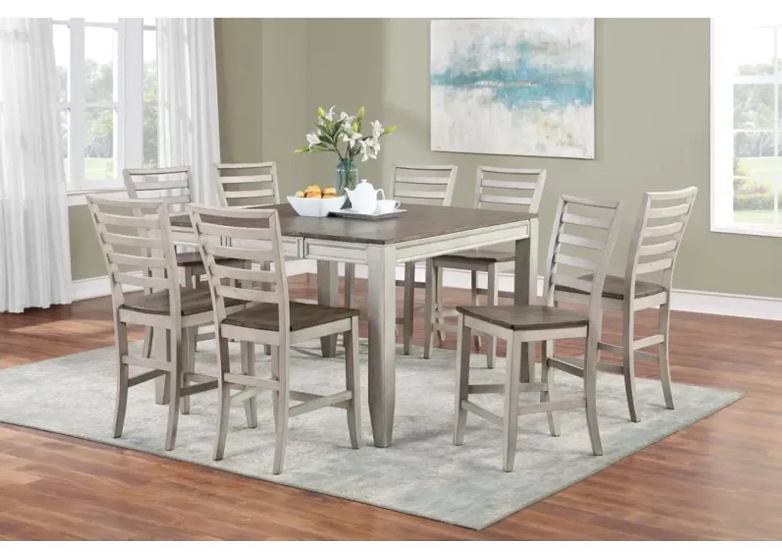 Steve Silver 5-Piece Abacus Counter-Height Table & 4 Counter Chairs