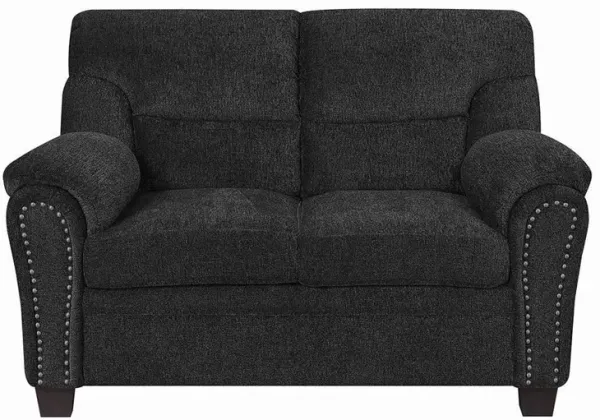 Clementine Upholstered Padded Arm Loveseat Grey