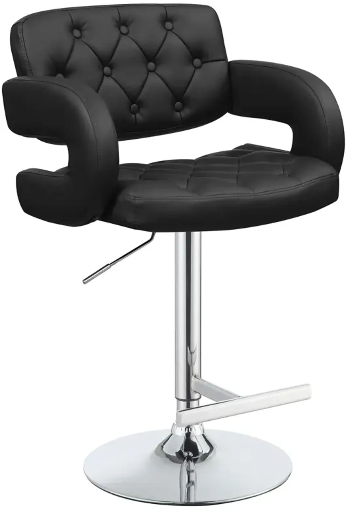 Coaster Brandi Adjustable Bar Stool Black & Chrome