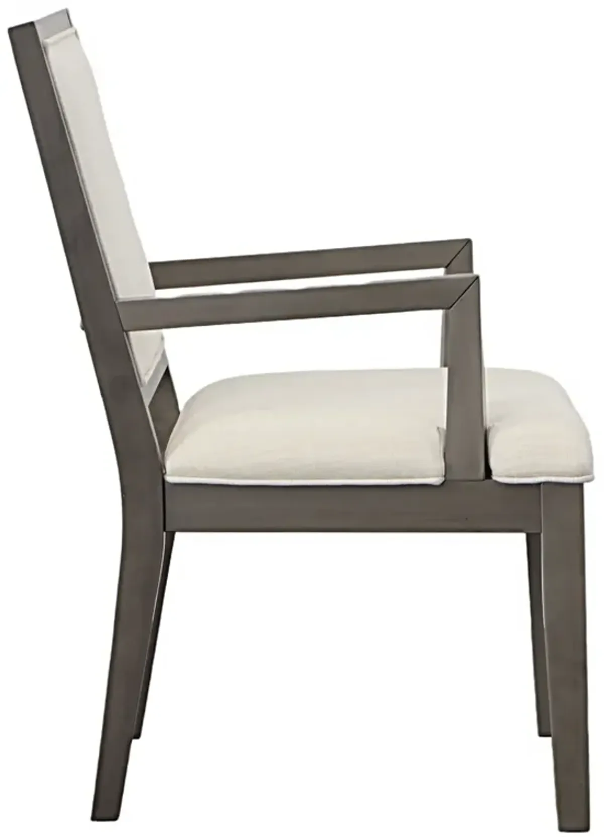 Steve Silver Mila Washed Grey Armchair With Bone Linen Fabric