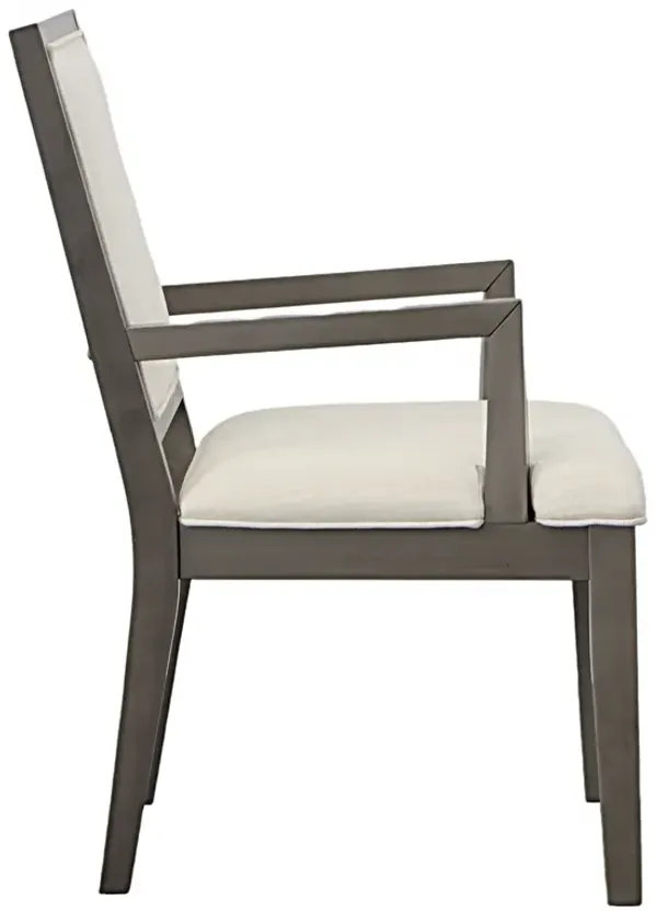 Steve Silver Mila Washed Grey Armchair With Bone Linen Fabric