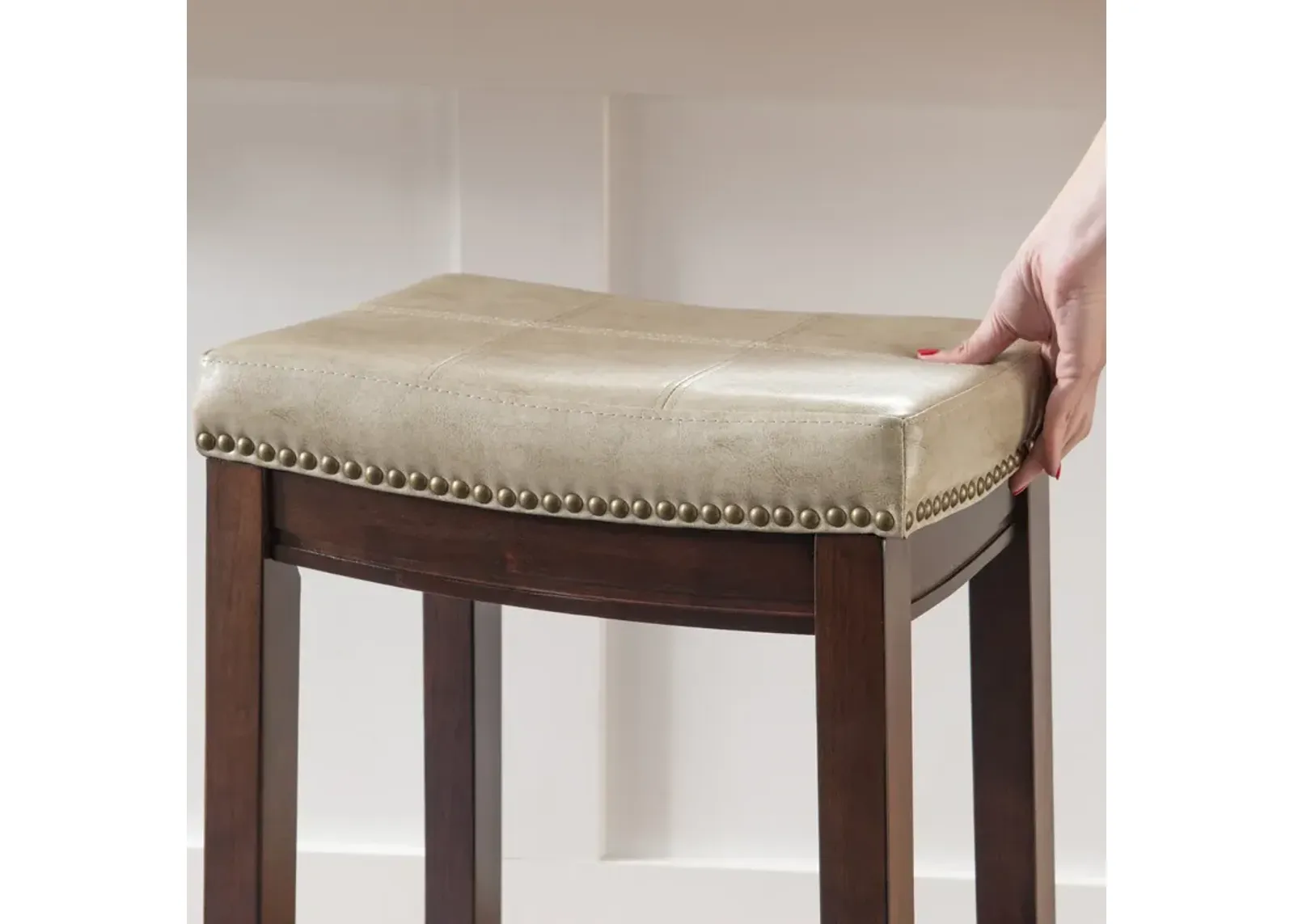 Linon Claridge Beige Counter Stool