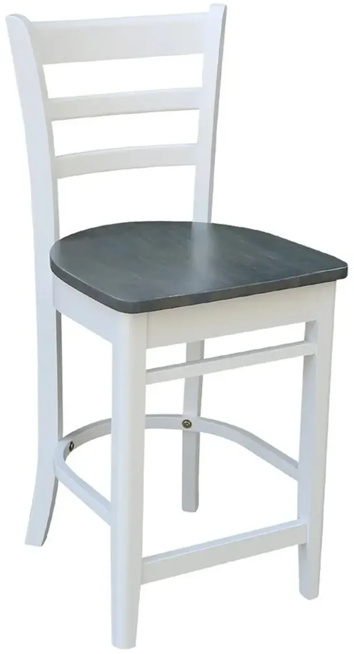 John Thomas Dining Essentials Emily Wood Stool in Heather Gray & White