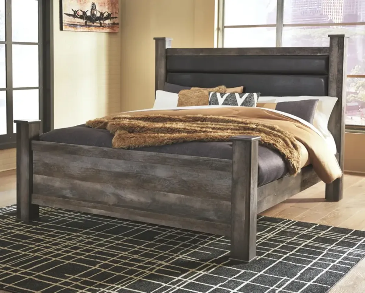 Ashley Wynnlow Gray King Poster Bed