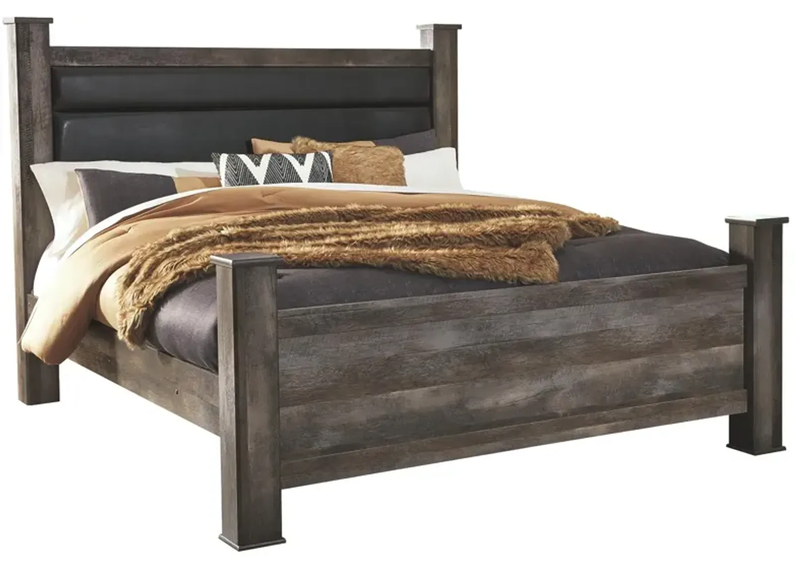 Ashley Wynnlow Gray King Poster Bed