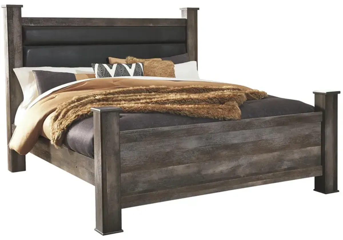 Ashley Wynnlow Gray King Poster Bed