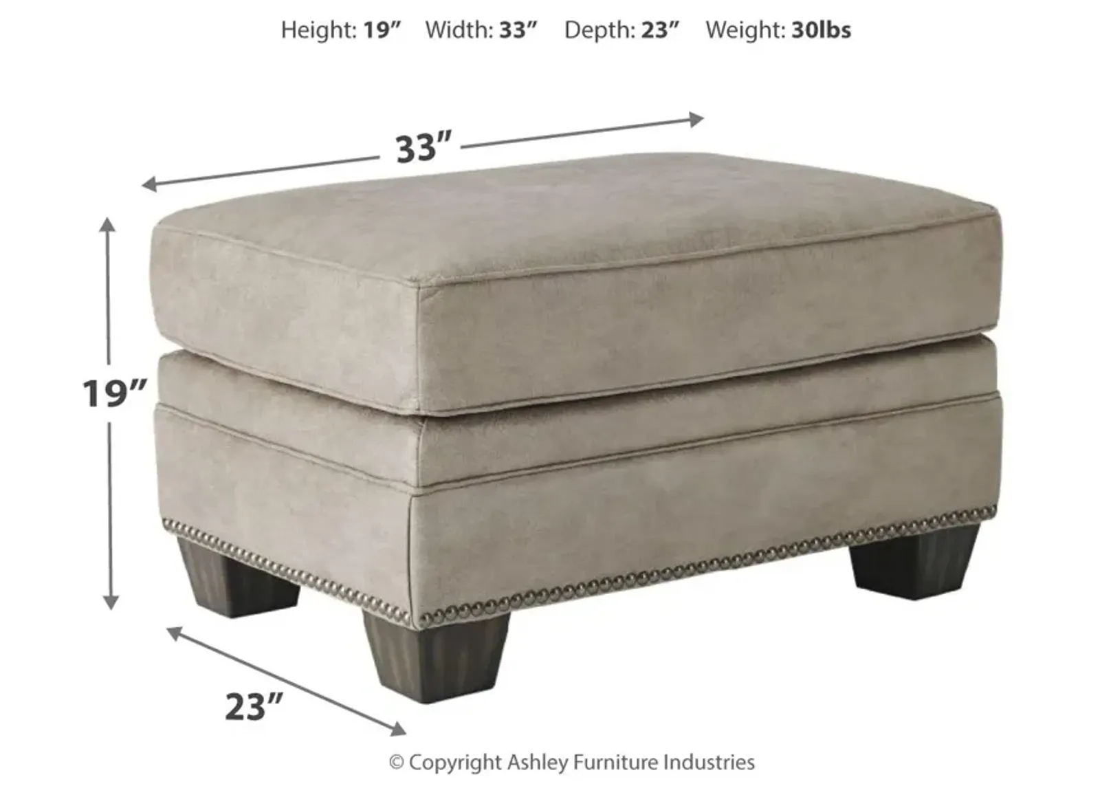 Ashley Olsberg Steel Ottoman