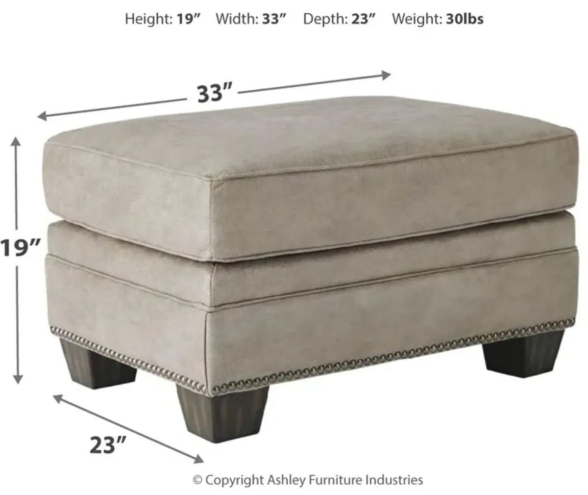 Ashley Olsberg Steel Ottoman