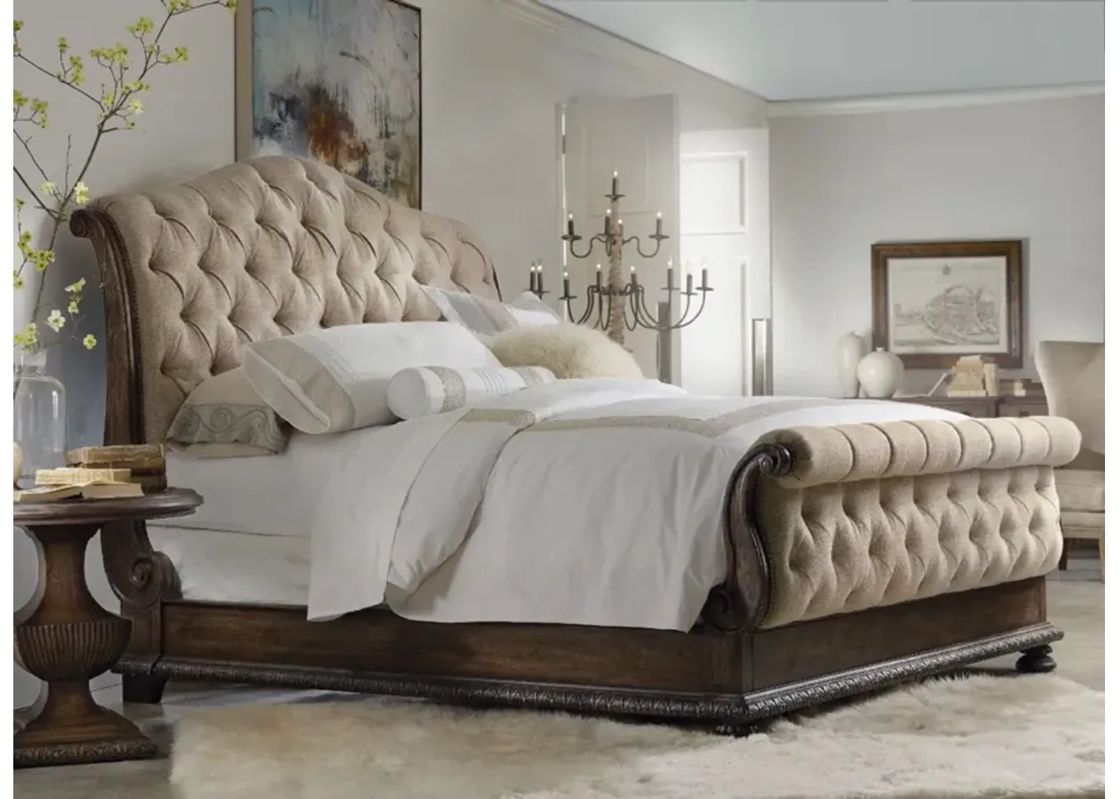 Hooker Furniture Rhapsody Aurora Ecru King Tufted Bed