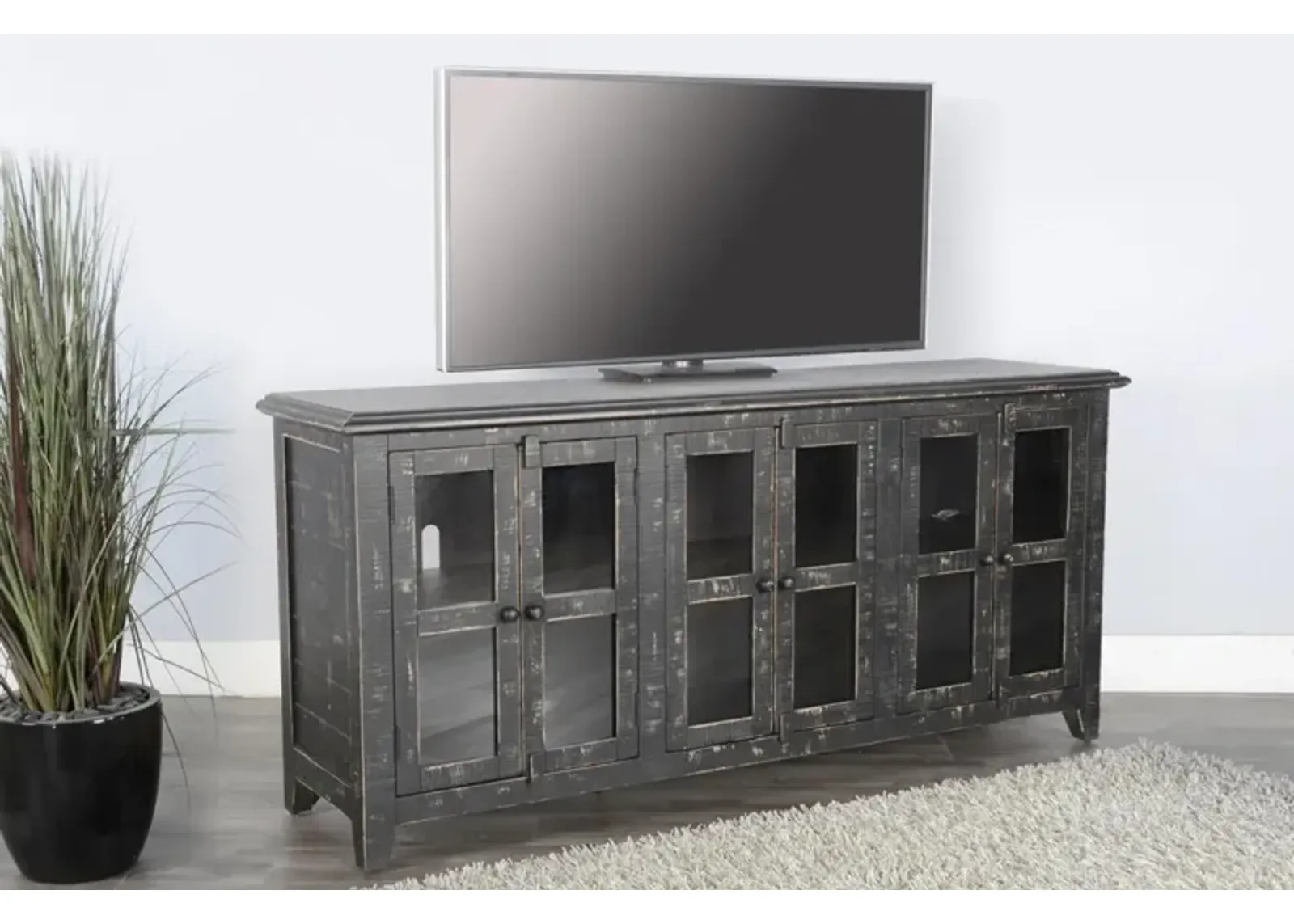 Sunny Designs Marina Black Sand 70 Inch TV Stand Console