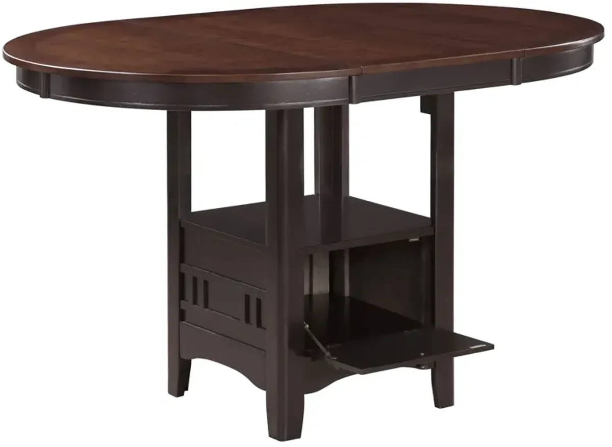 Coaster Lavon Oval 60 Inch Extension Counter Dining Table Chestnut