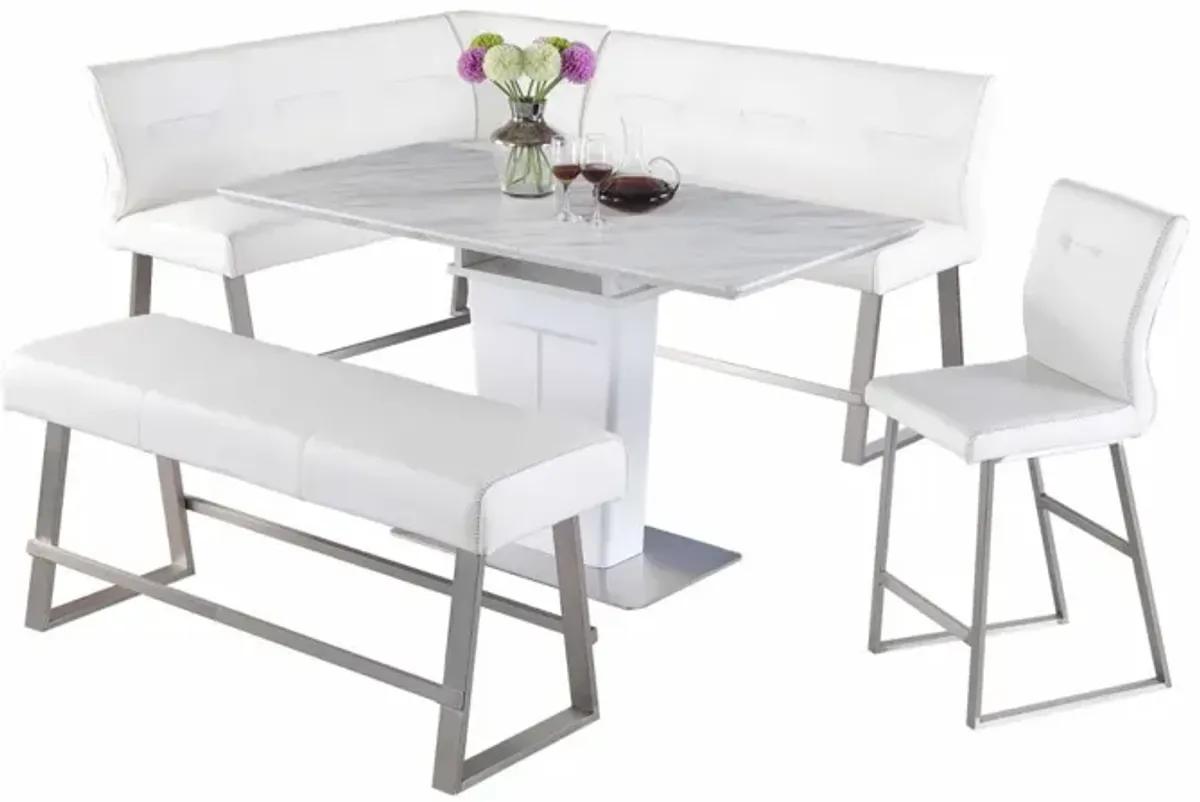 Chintaly Gwen Contemporary Dining Counter Set with Extendable Table & Reversible Nook