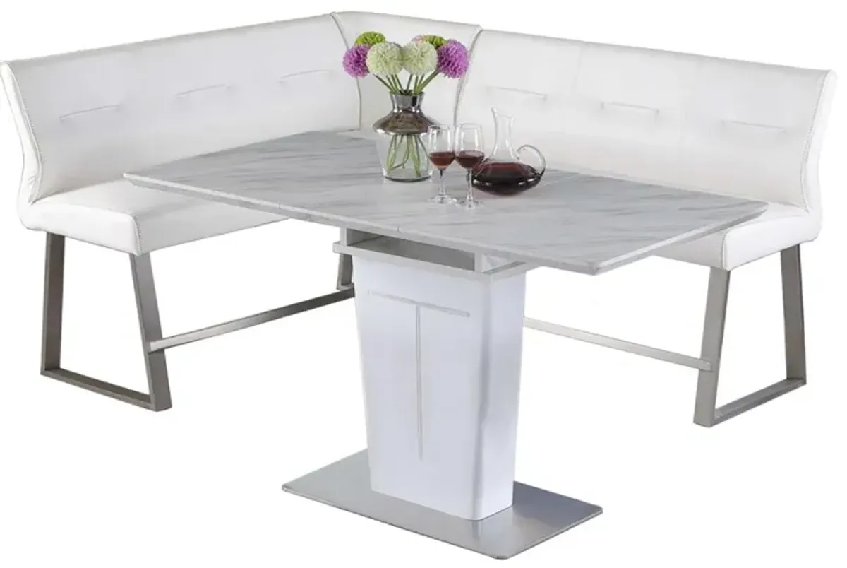 Chintaly Gwen Contemporary Dining Counter Set with Extendable Table & Reversible Nook