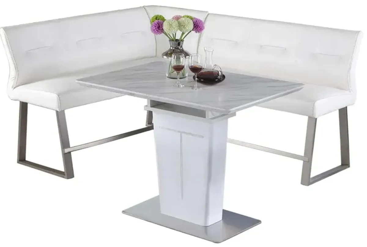 Chintaly Gwen Contemporary Dining Counter Set with Extendable Table & Reversible Nook