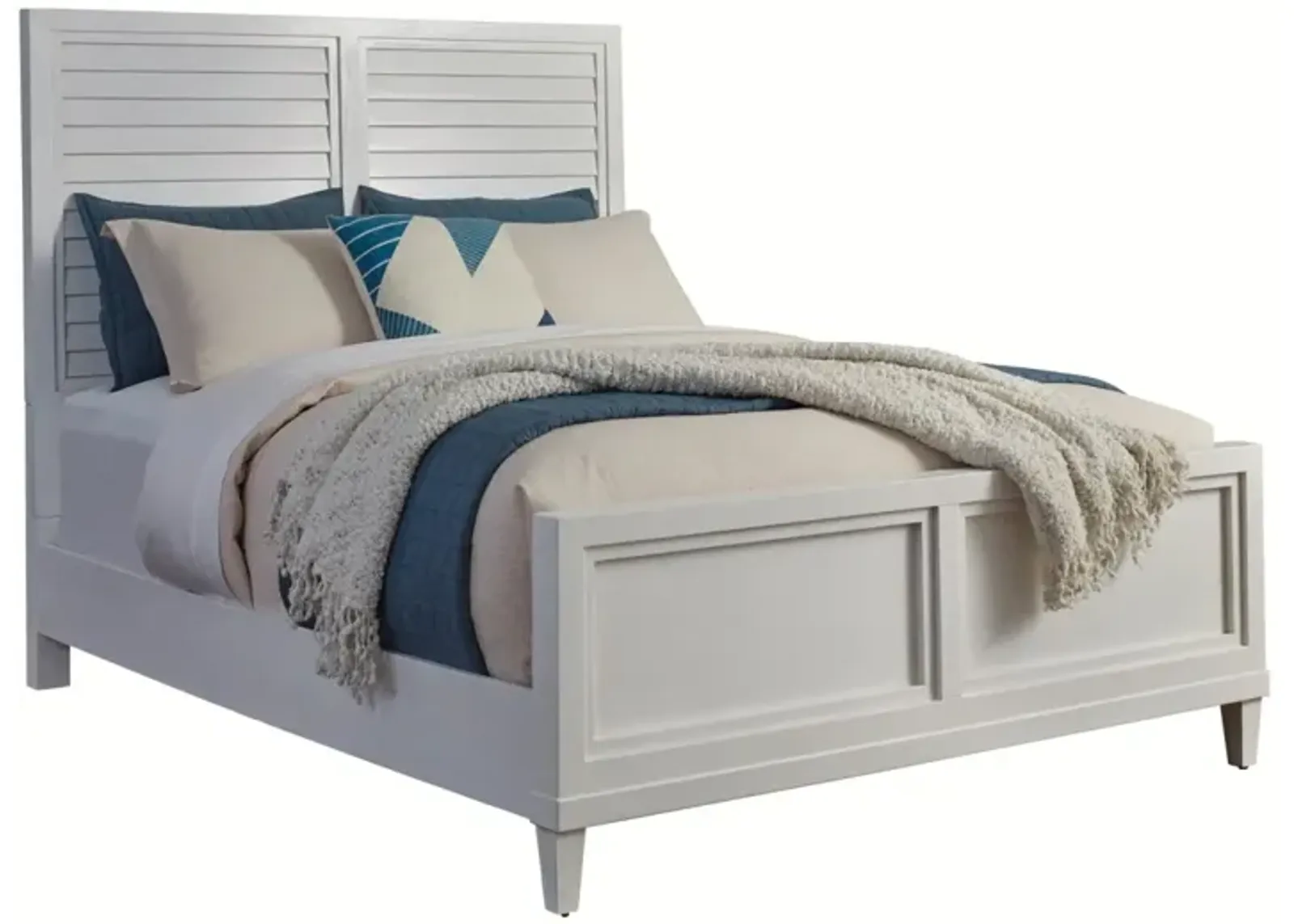 American Woodcrafters Dunescape Painted White King Panel Headboard