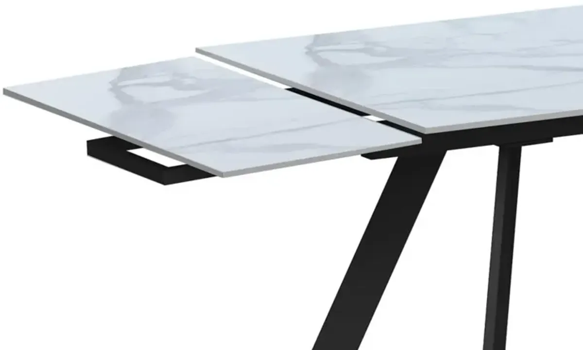 Chintaly Alexandra Extendable Dining Table with Steel Four-Legged Base