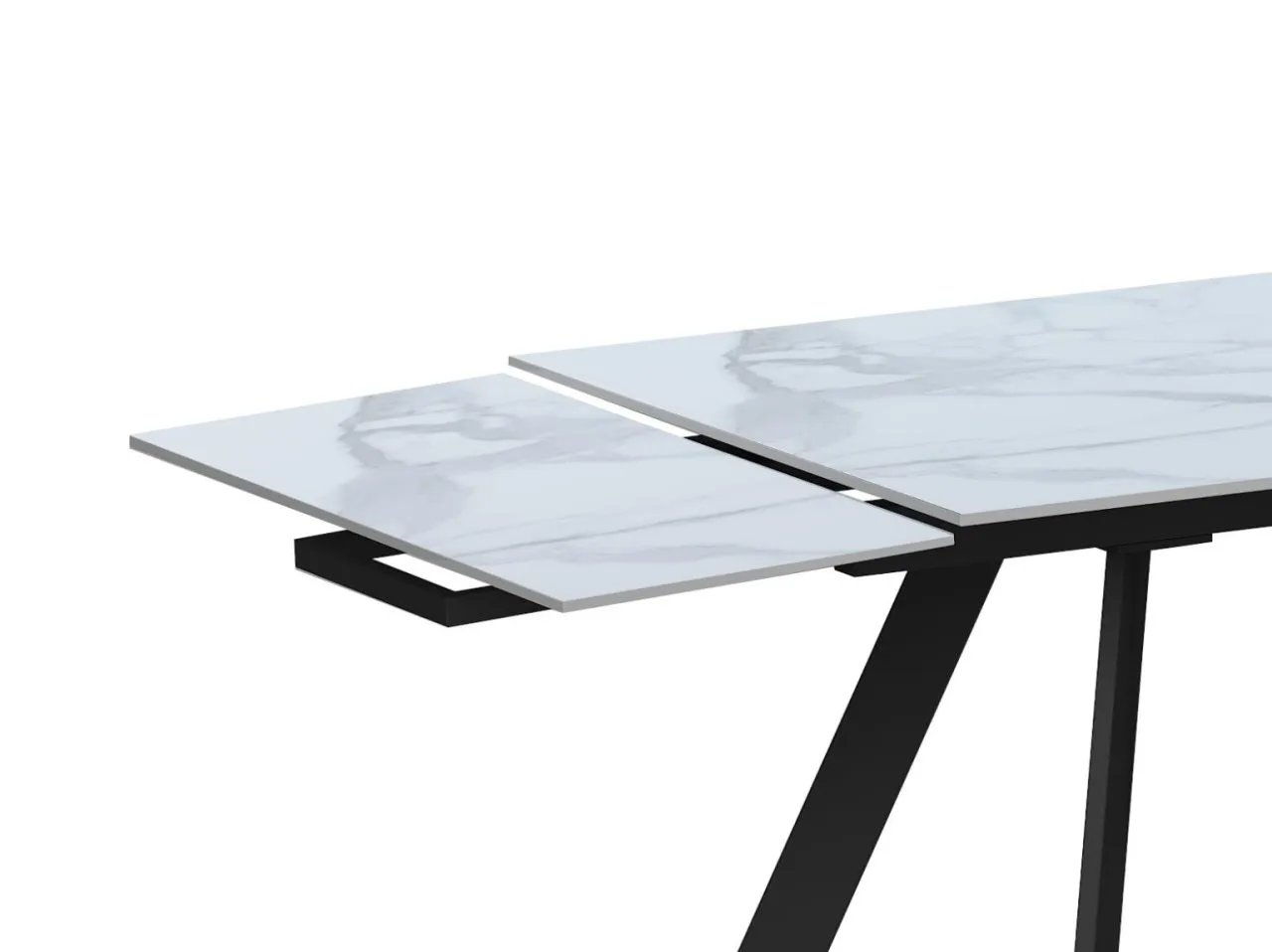 ALEXANDRA EXTENDABLE DINING TABLE WITH STEEL FOUR-LEGGED BASE