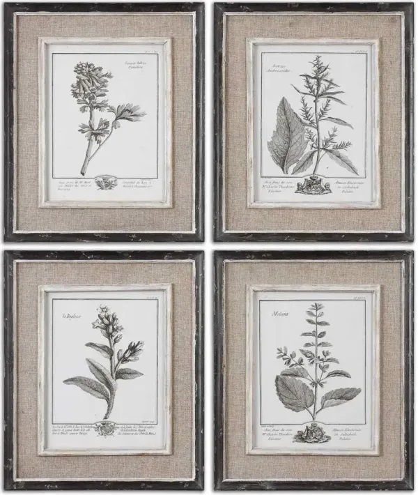 Uttermost Casual Grey Study 4-Piece Black/White Framed Wall Art