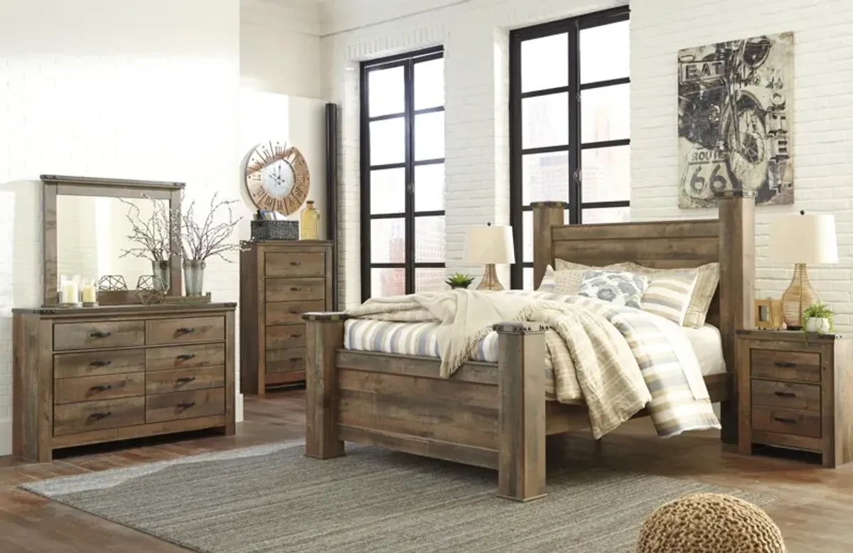 Ashley Trinell Brown Queen Poster Bed