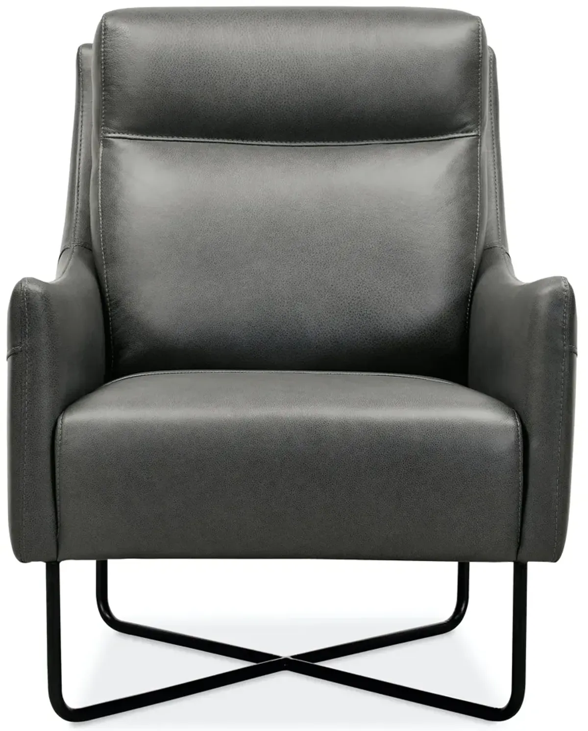 Hooker Furniture Efron Leather Club Chair with Black Metal Base