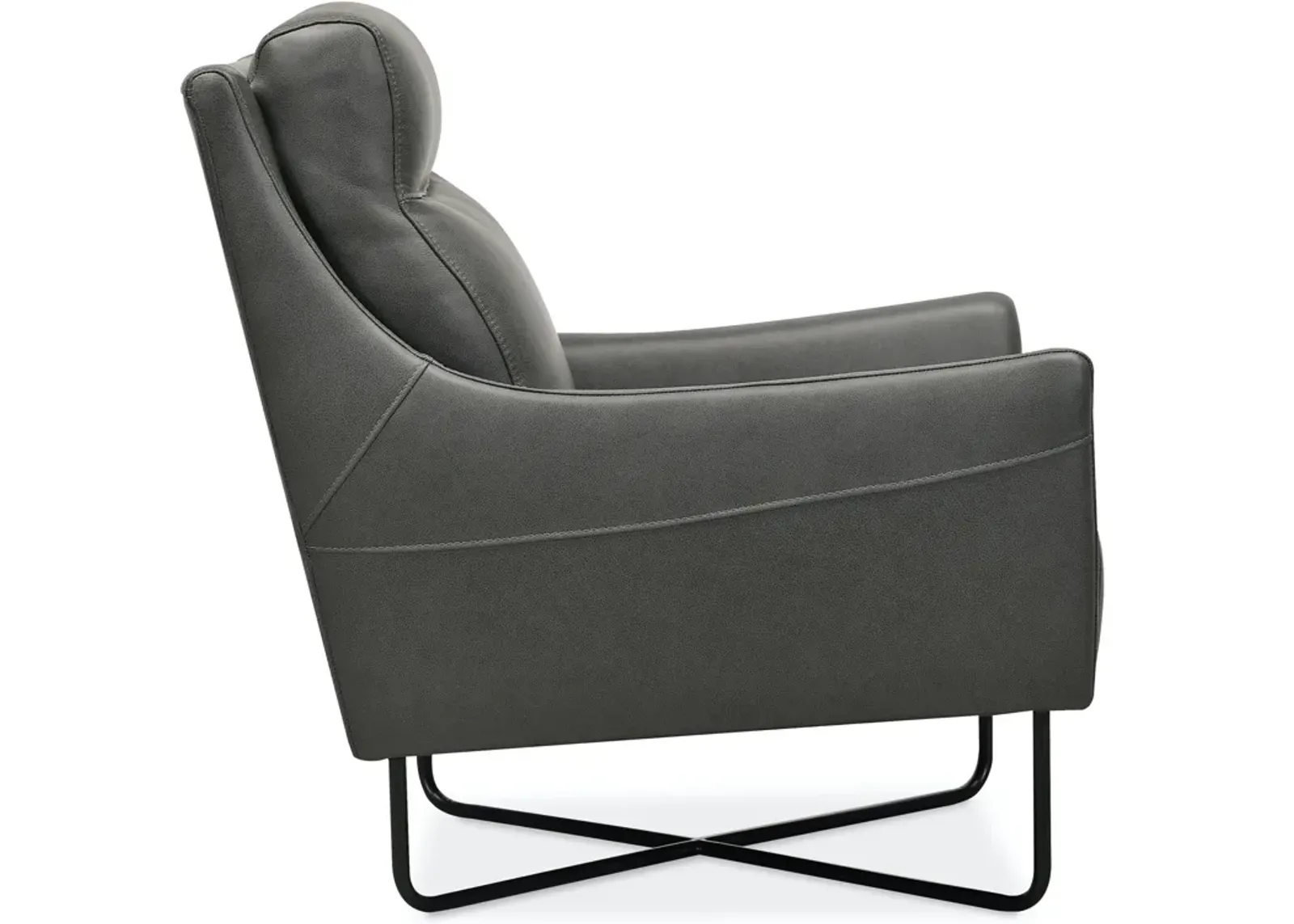 Hooker Furniture Efron Leather Club Chair with Black Metal Base