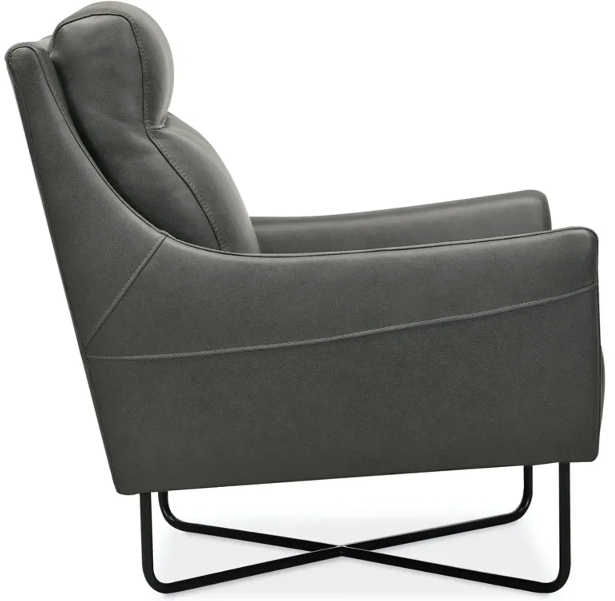 Hooker Furniture Efron Leather Club Chair with Black Metal Base