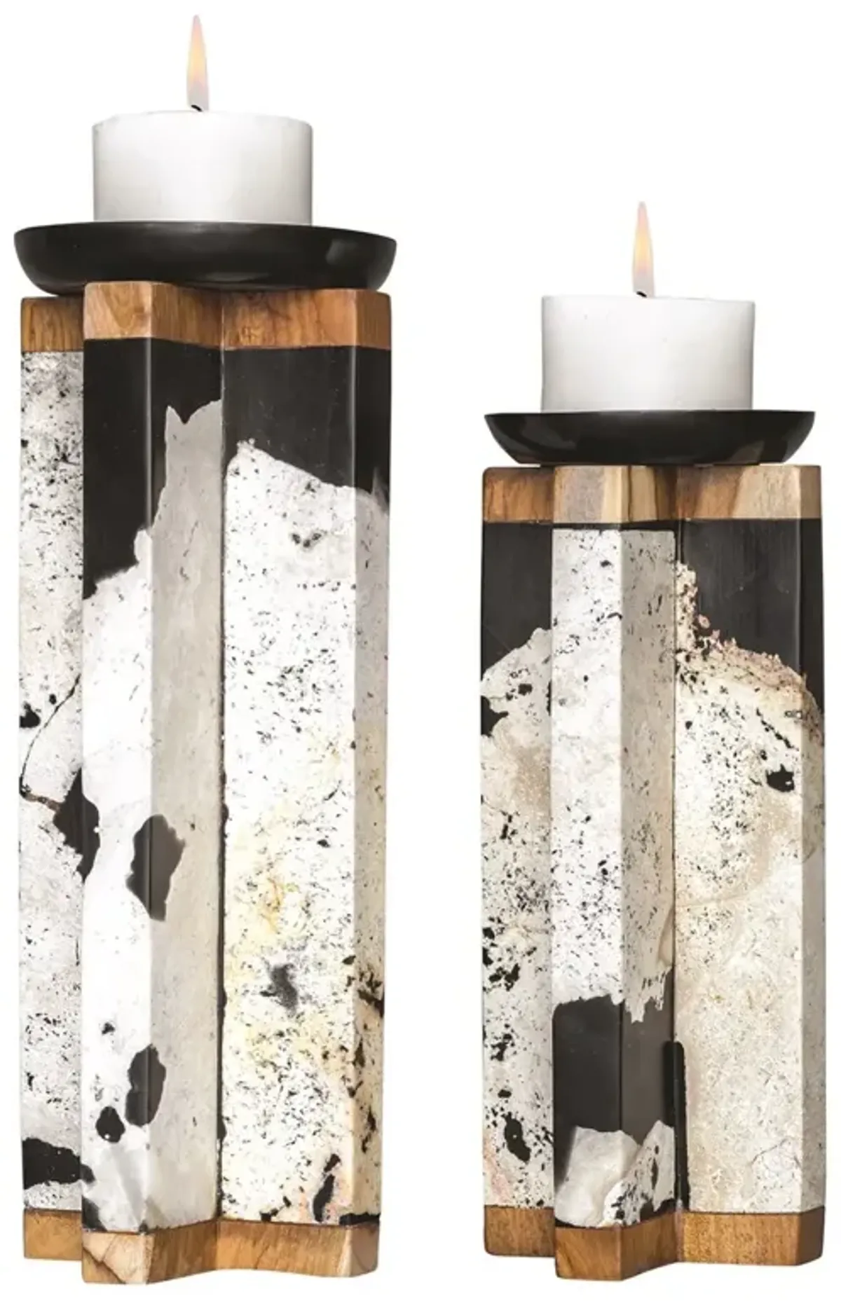 Uttermost Illini Candleholders Set of 2 Natural Coral Stone Bases